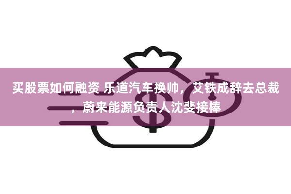 买股票如何融资 乐道汽车换帅，艾铁成辞去总裁，蔚来能源负责人沈斐接棒