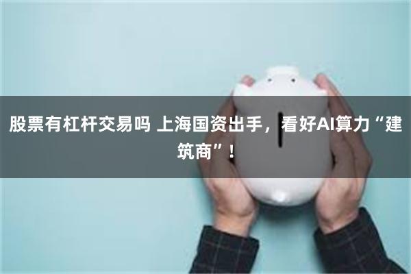 股票有杠杆交易吗 上海国资出手，看好AI算力“建筑商”！